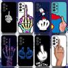 Cartoon Middle Finger   Phone Case For Samsung S21,S22,S23,S30,Ultra,S20,Plus,Fe,Lite,Note,10,9,5G Black Soft Cover