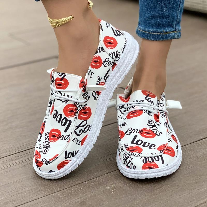 Trendy Women's Shoes 2024 Autumn New Design Sense Printed Casual Flat Bottom Comfortable Women's Sports Shoes Zapatos De Mujer