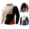 Men's Trendy Color Block Wool Sweater - Autumn/Winter Casual Loose Fit, Youthful Style, Warm Knitwear