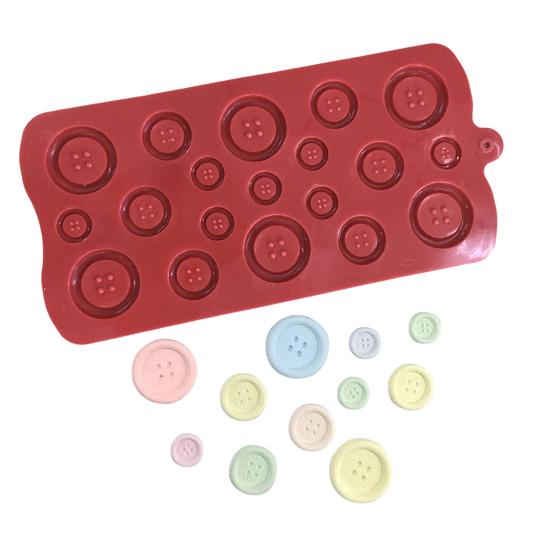 Jewelry Making Supplies Button Silicone Mold, Food Grade Non Stick Chocolate Candy Casting DIY Epoxy Resin Crafts Tray, Flexible Easy Release Mold for