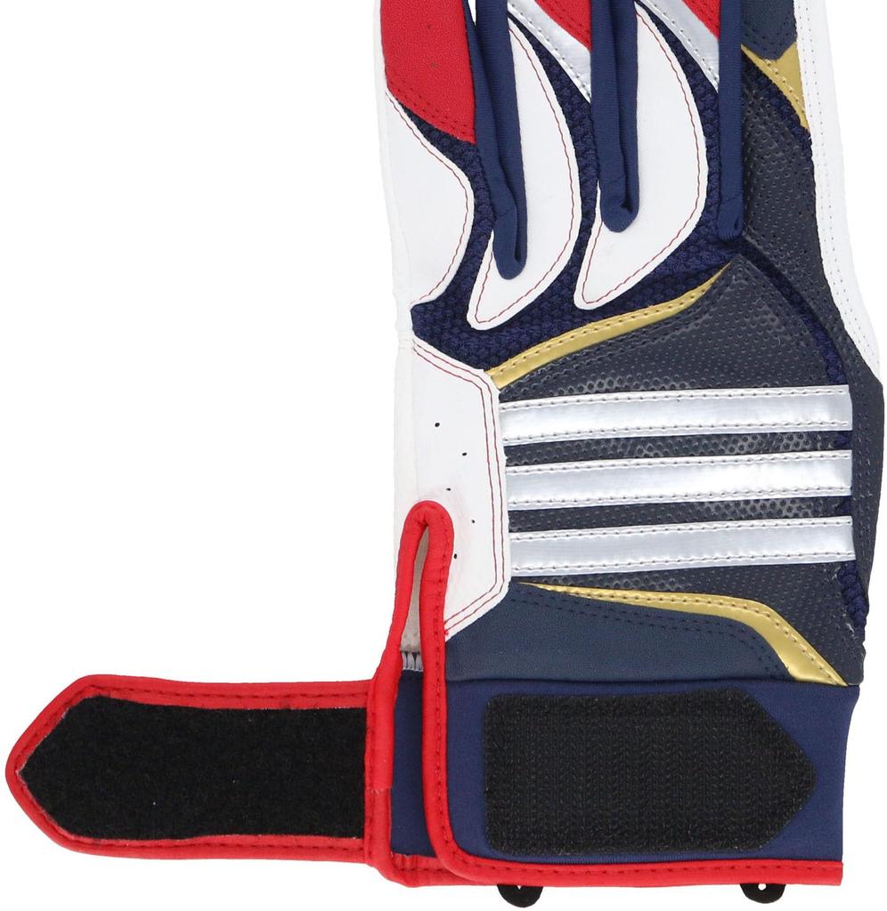 adidas BASIC Batting Navy x Size LBG405 Glove, Red, M,