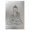 Feeby Leinwandbild, Silberfarben gezeichneter Buddha