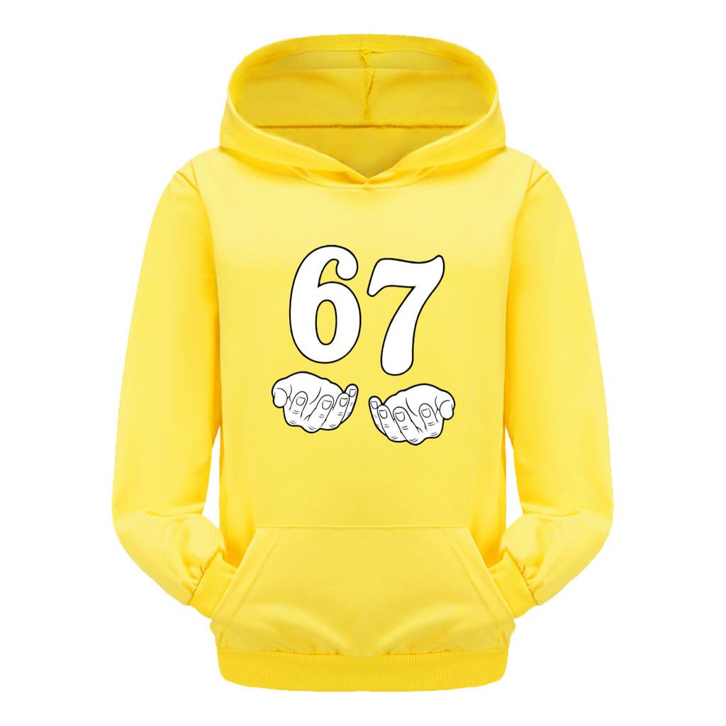 5391 Boys Girls Steal a Brainrot 67 Printed Cotton Fashion Long Sleeves Hoodies