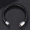 Men Bracelet Black Braided Leather Bracelets Male Bracelets Jewelry