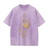 2026 Vintage Washed Black Triangle Mountain Wave Sun Moon Graphic T Shirt Nature Wilderness Line Print Oversized Casual Short Sl