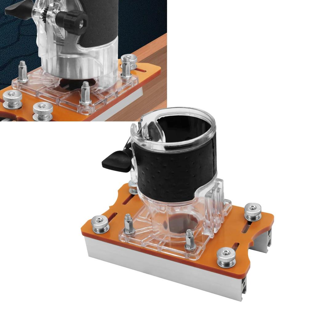Wood Trimmer Router Base, Aluminum Alloy Router Slotting Bracket for Woodworking Trimmers, 65mm Inner Diameter Trimming Machine