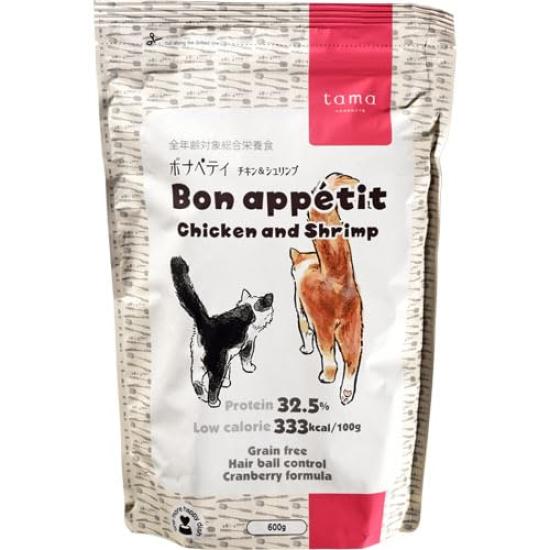 

tama Bon Appétit Курица и креветки Низкокалорийный корм для кошек без зерна Без глютена Премиум-корм для кошек 600 г Курица Сырое мясо Все стадии жизни Мелкое зерно Мягкий