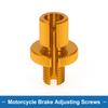 A ABSOPRO Motorcycle Brake Lever Ballet Adjuster Screw M10 Motorcycle Brake Adjustment Screw Gold Tone 2pcs