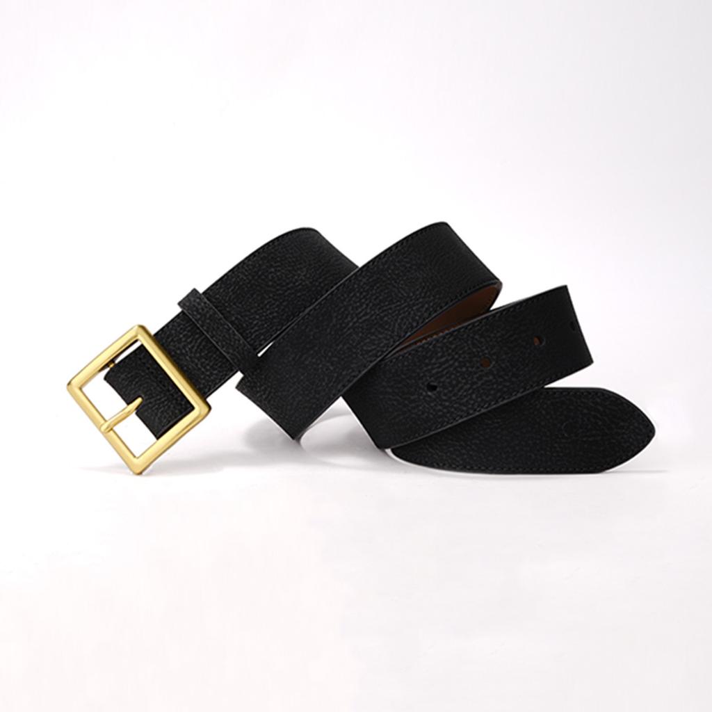 Retro Matte Women's Wide Belt, Trendy Simple Belt, Versatile Square Jeans Belt