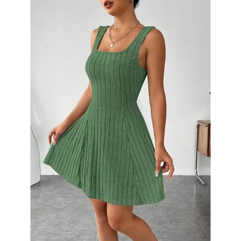 Damski Modny Casualowy Jednokolorowy Krótki Top z Kapturem z Długim Rękawem + Zestaw Sukienki bez Rękawów