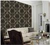 Vinyl Damask Wallpaper Peel and Stick Wallpaper Black Floral Self Adhesive Wallpaper for Bedroom Livingroom Home Wall Decoration