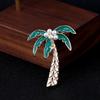 Personalised Pearl Coconut Tree Oil Drop Hundred Match Plant Simple Anti-travelling Men and Women Accessories Decorative Brooches