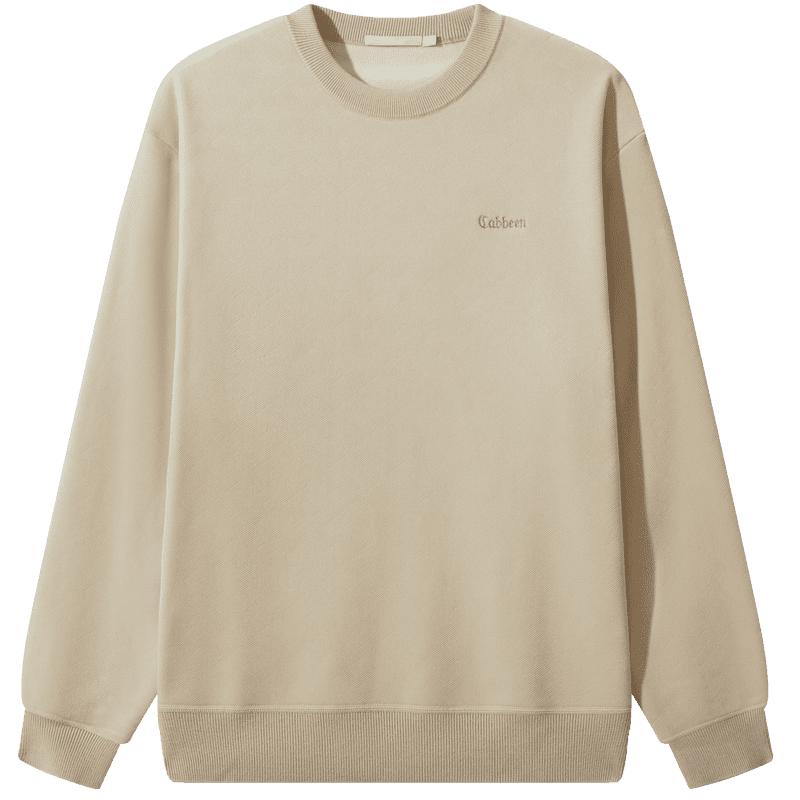 

CABBEEN Men s Fleece-Lined Embroidered Round Neck Sweater M
