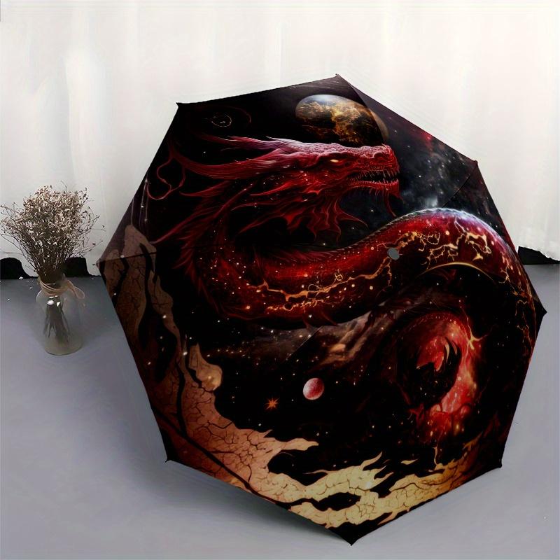 Galactic Dragon Yin-Yang Wall Clock: Cosmic Design for Your SpaceUmbrella, Portable 3-Fold Compact Umbrella for Men & Women Gift