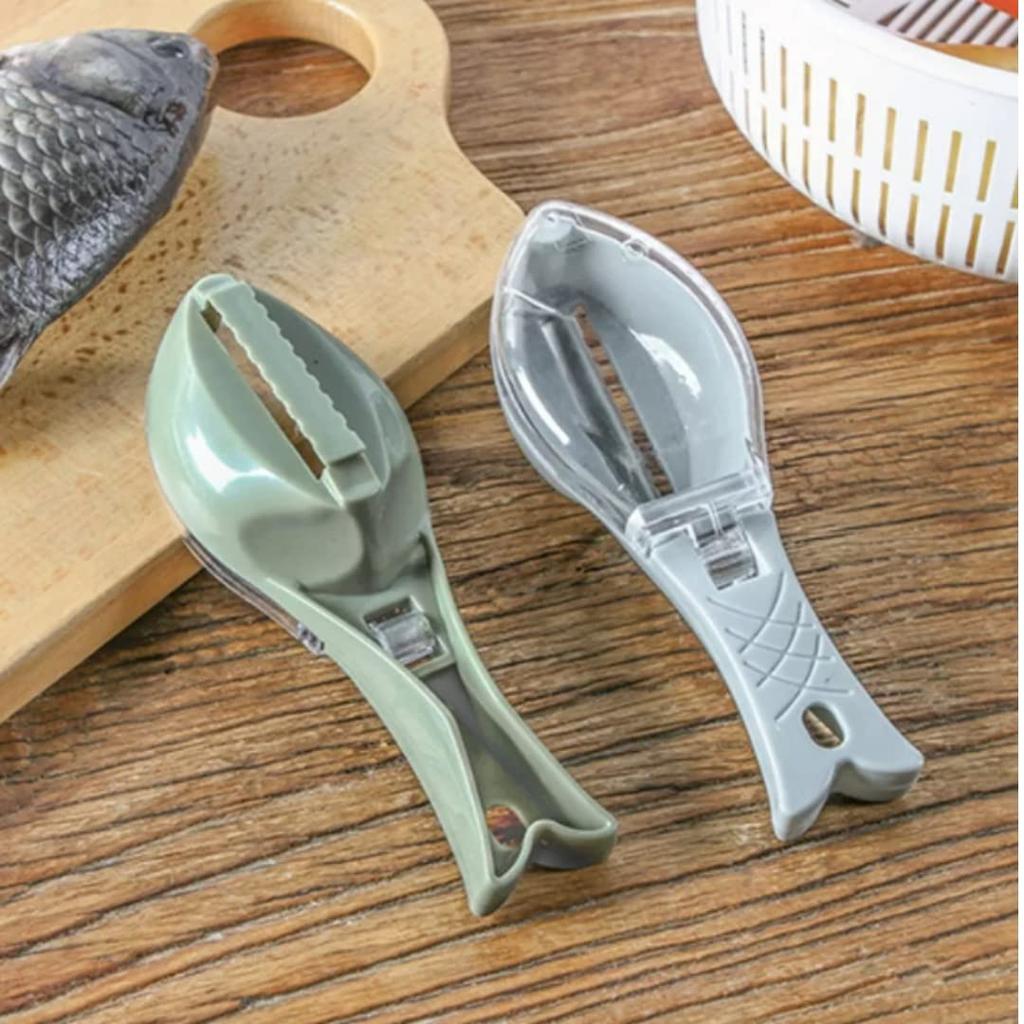 Fish Scraper Clean Scales Fish Skin Brush Kitchen Tool Easy Clean Multifunctional Cooking Device (Blue)