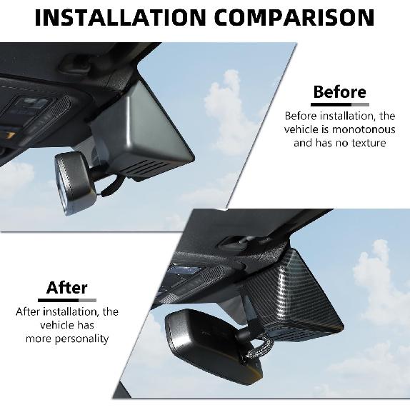 Inner Rearview Mirror Base Cover Trim Compatible with 2021-2023 Ford Bronco Carbon Fiber Interior Accessories