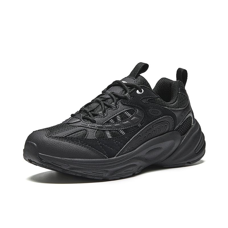 New Anta Slip Resistant Abrasion Resistant Low top Casual Running Shoes Women's Basic Black 922445585-4