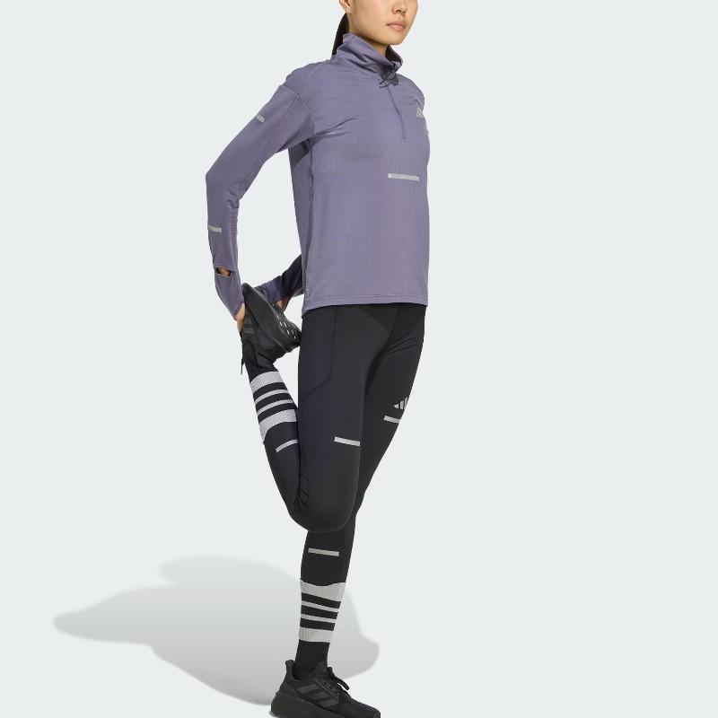 adidas Camiseta de Manga Larga Cálida Climawarm Adi365 para Running con Media Cremallera y Control de la Humedad para Mujer Tops JM5727