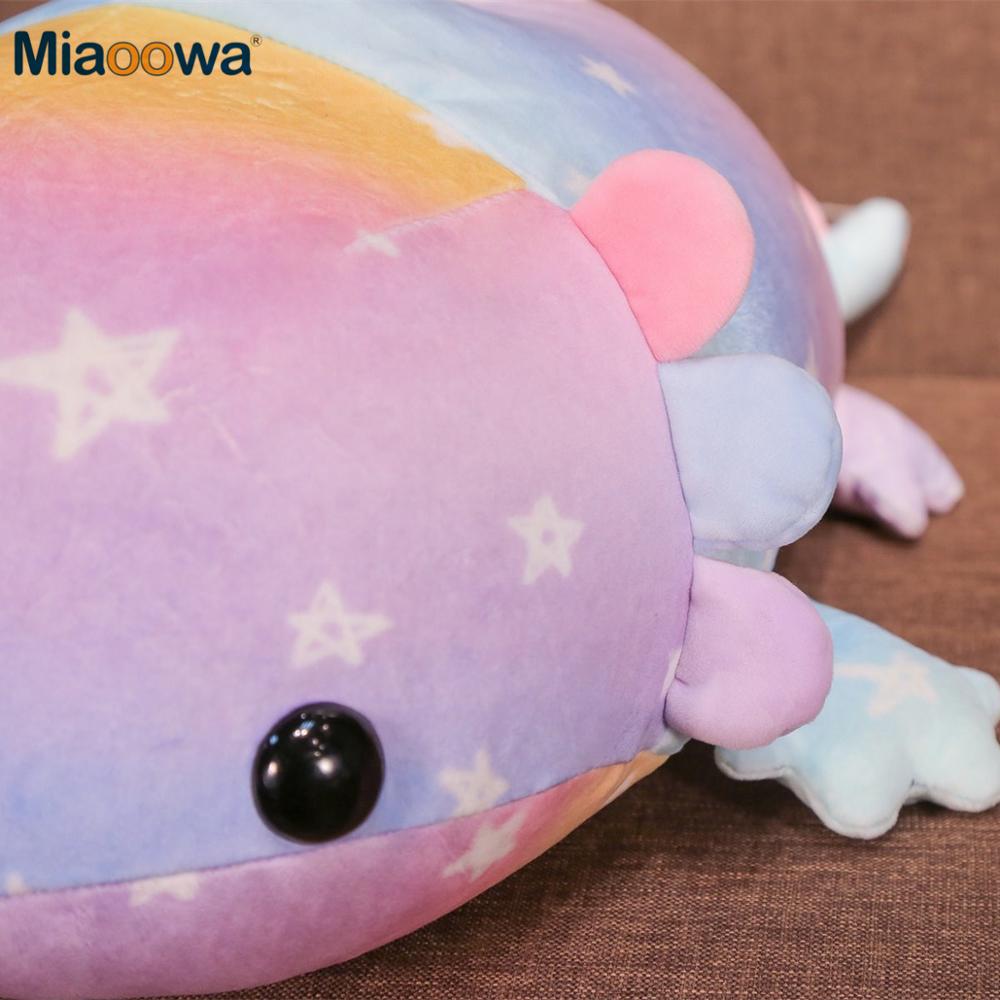 37 -58cm Rainbow Dinosaur Fish Plush Toys Colorful Giant Salamander Stuffed Doll Soft Animal Sleep Pillow Cute Gift For Kids Girl