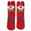 Festival Thickened Coral Velvets Floor Socks for Home Comfort Indoor Fuzzy Slipper Socks with Cartoon Christmas Pattern