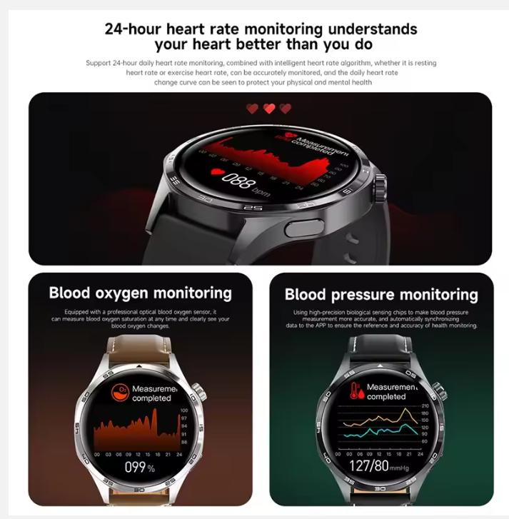 GPS NFC Smart Watch Men 360*360 AMOLED Screen Heart Rate Bluetooth Call IP67 Waterproof Man Smartwatch 2024