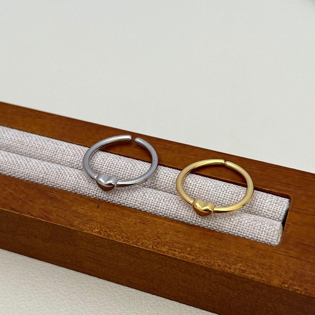 Korean Minimalist Heart Adjustable Open Ring - Ultra-Simple, High-End, Versatile, Fashionable, Personalized Finger Accessory