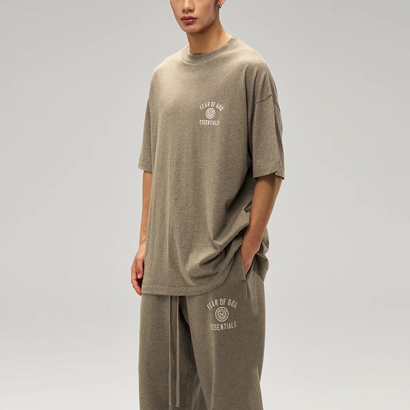 Fear of God Essentials Maglia girocollo in jersey Grigio Melange Top da uomo 125HO244191F