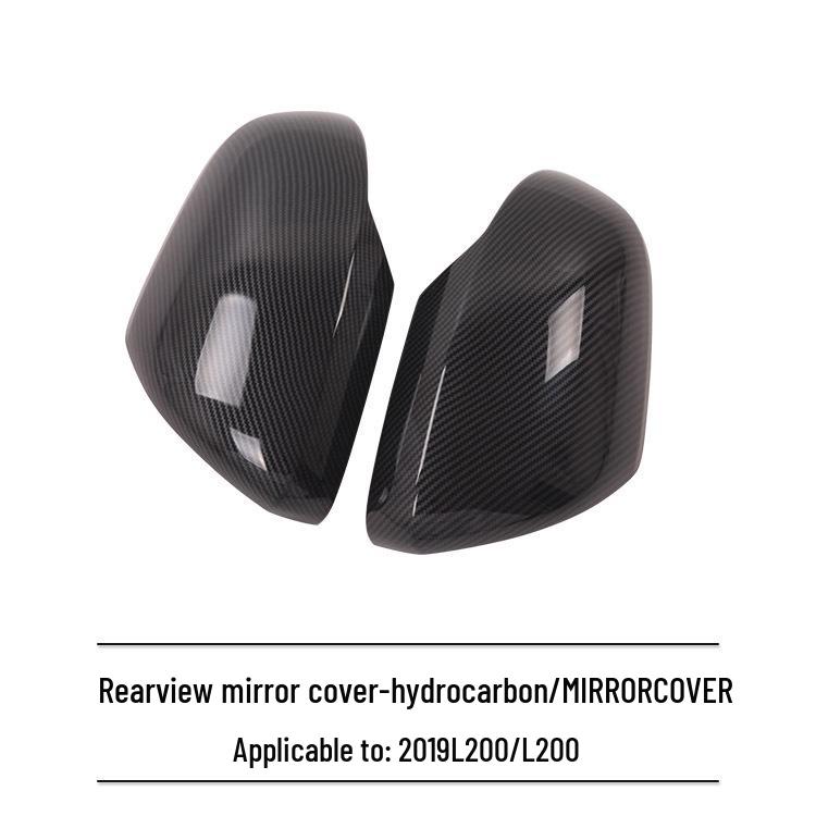 2019 L200/TRITON-ABS Carbon Fiber Pattern Rearview Mirror Decorative Cover