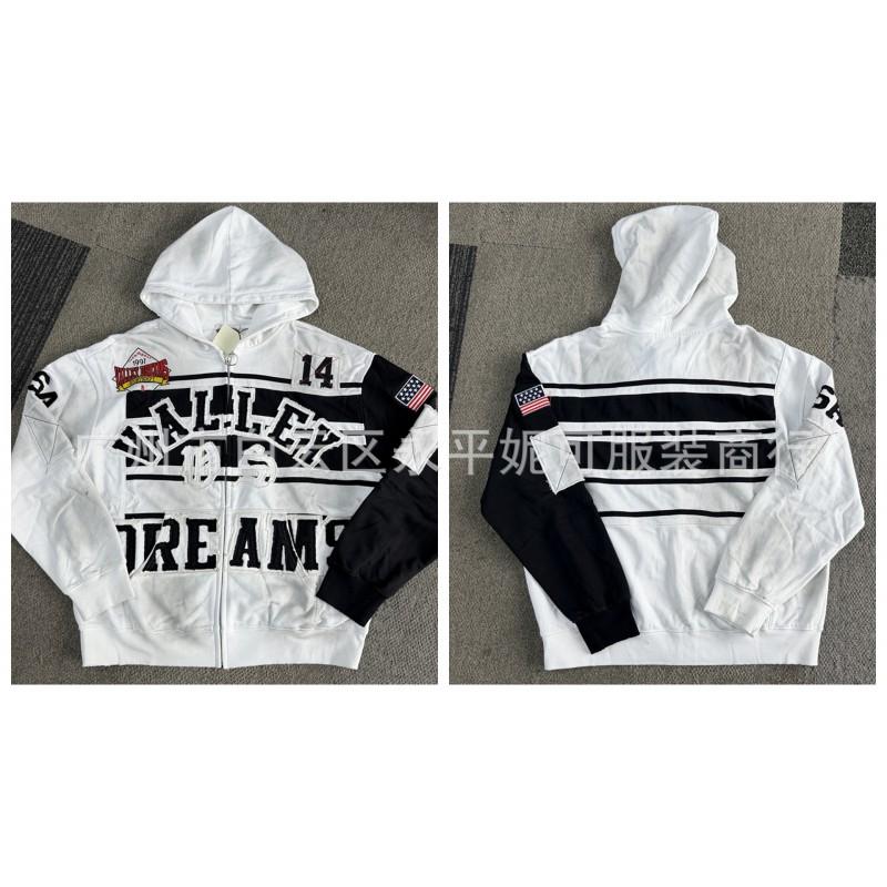 Premium Streetwear Hoodie With Rhinestone Embellishment Oversized Zip-Up Sweatshirt Men Cotton Blend Loose Fit