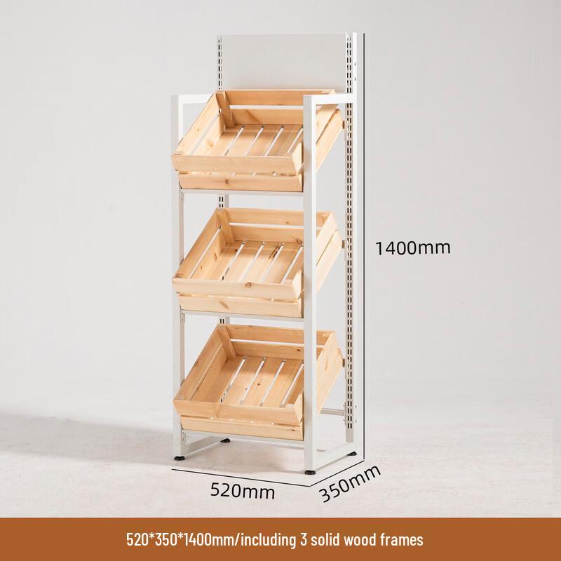 

Zhaoran Mid-Century Steel-Wood Fruit & Vegetable Display Shelf