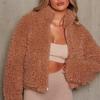 2024 Autumn/Winter European American Women's Plush Lambswool Short Cardigan Jacket