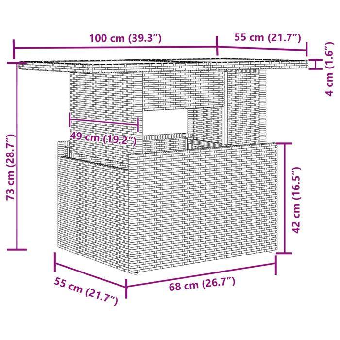 Ensemble de Canapés de Jardin de 11 Pièces avec Coussins Beige Poly Rattan, Canapé de Jardin 2 Places avec Rangement 3357093