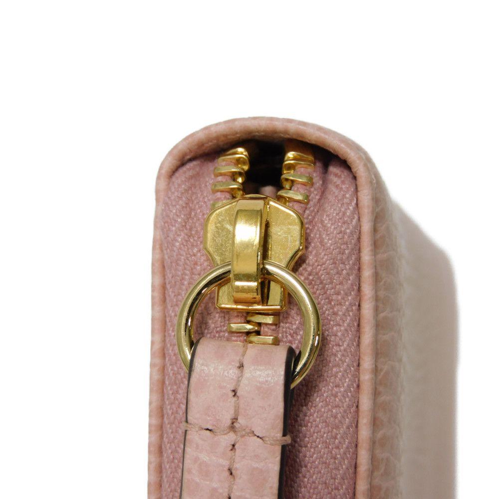 Used 9539 Double G Zip Around Wallet 456117 CAO0G 5909 7940 Pastel Zip Around GG Marmont Perfect Pink Women's from