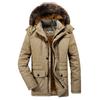 Winter Cotton-padded Men's Medium and Long Fleece Thickened Loose Cotton-padded Jacket Casual Warm Jacket