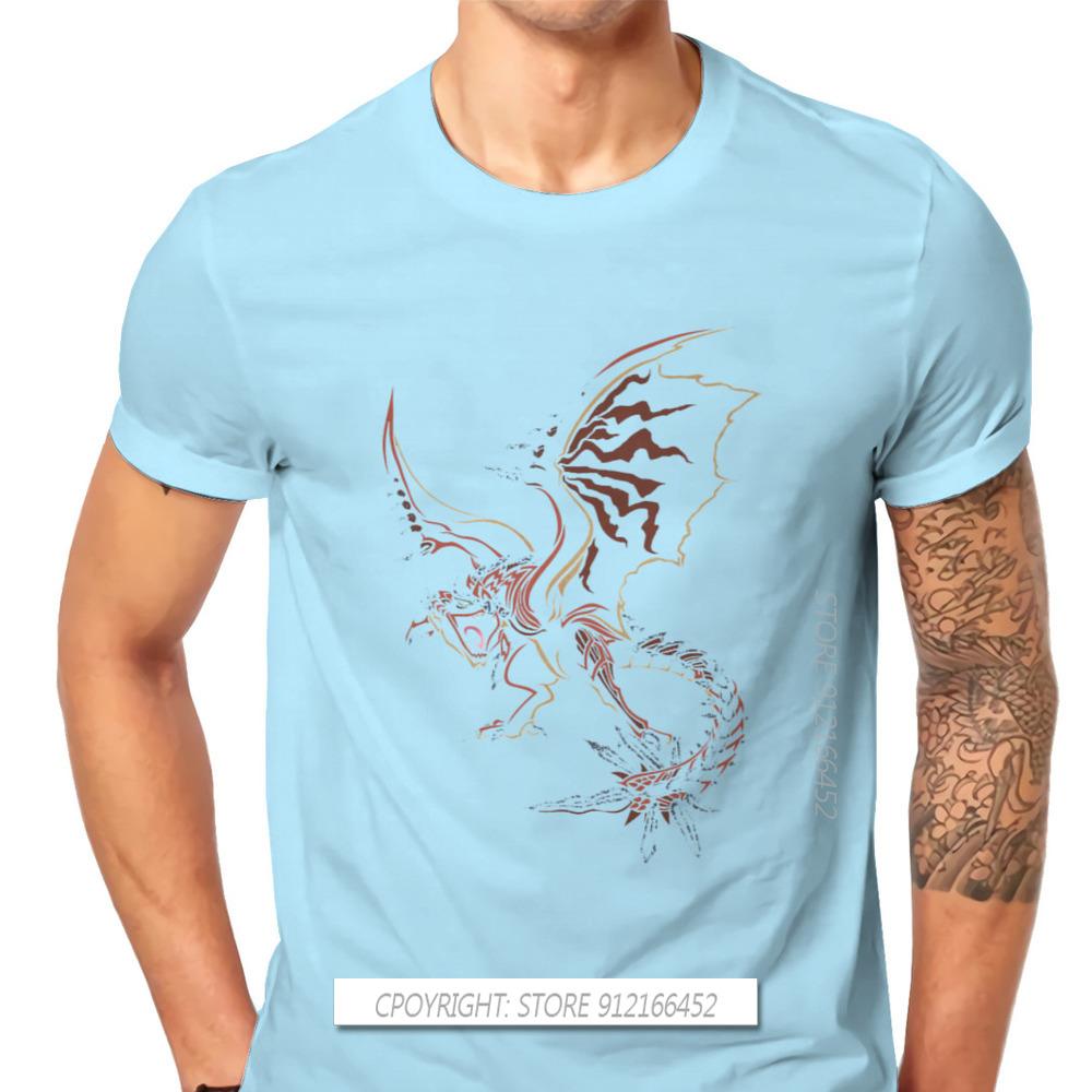 Rathalos Black TShirt Monster Hunter Felyne Palico Game Homme T-Shirts Tee Pure Cotton Oversize Short Sleeve
