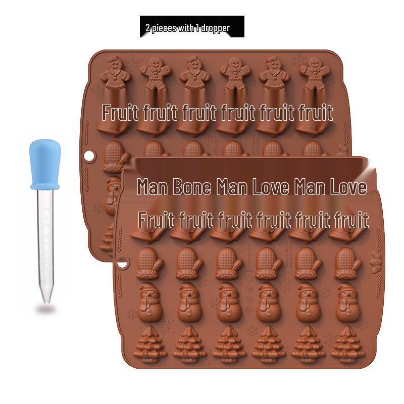 Christmas Silicone Mold: 5-Cavity for Tree, Gloves, and Figurine Designs