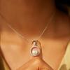 S925 Sterling Silver Freshwater Pearl Necklace with Diamond Accents - Elegant European and American Style Clavicle Chain for Women