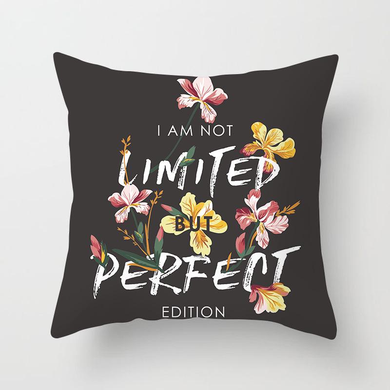 Modern Simple Pillow Letter Watercolor Print Pillow Cushion Cover Home Supplies