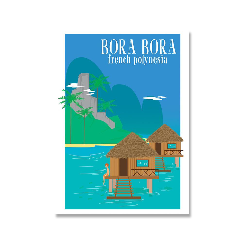 Slavné město Barevná krajina Cestovní plakát Nástěnný tisk New York Londýn Plátno Malba Kancelář Obývací Pokoj Ložnice Domácí Dekorace