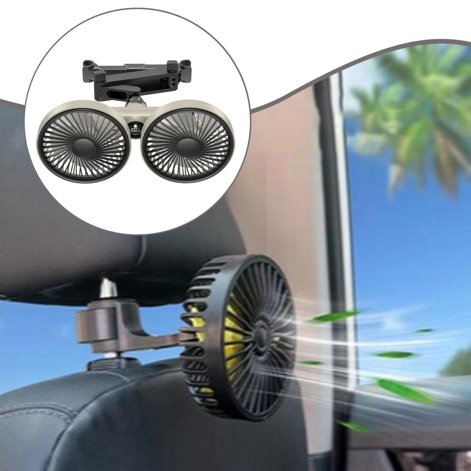 

Car Back Seat Fan, USB, 3 Adjustable, Portable, Convenient, with Adjustable Angle And High Black Gray