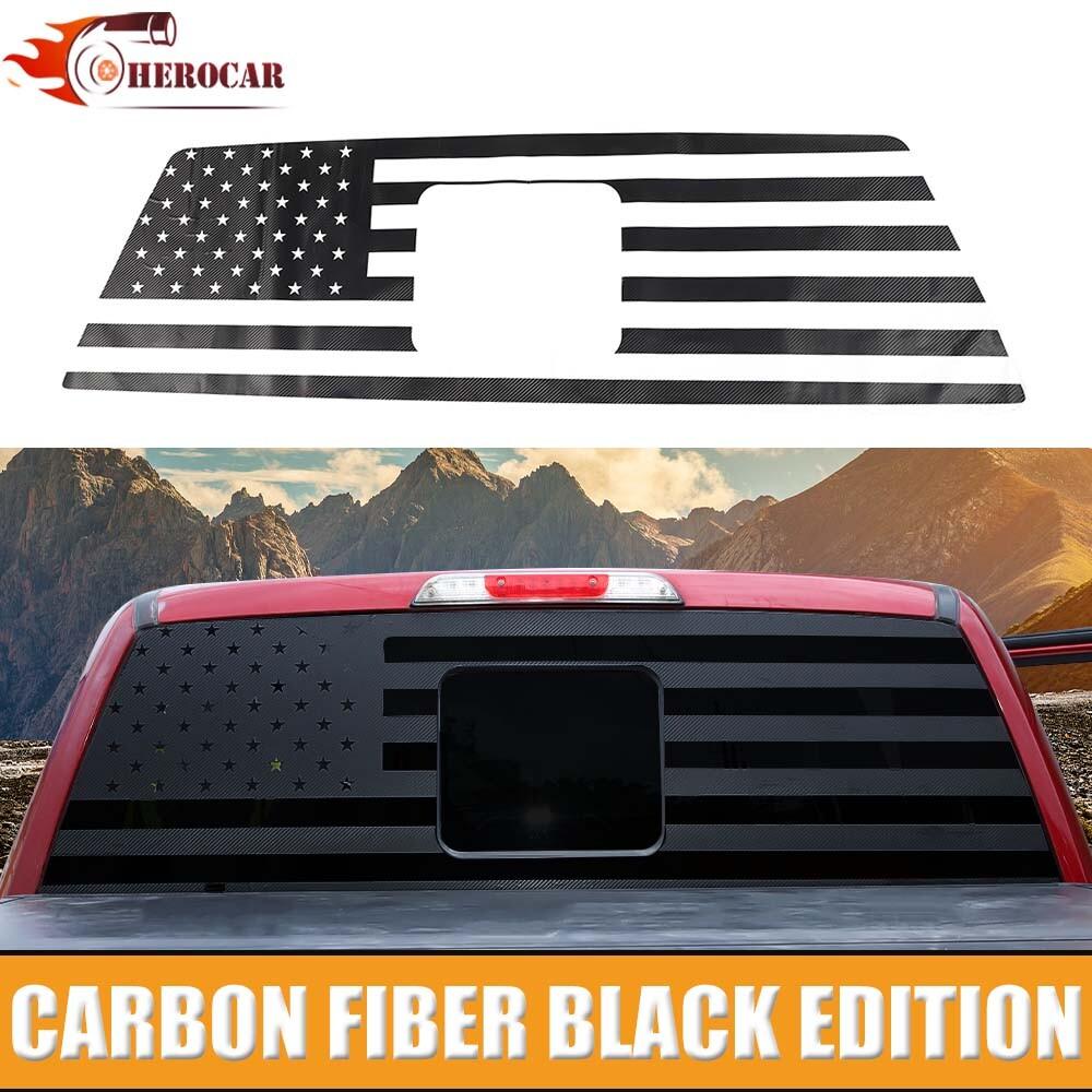 Rear Truck Window N Flag Decal Sticker for Ford F150 2015+ Carbon Fiber