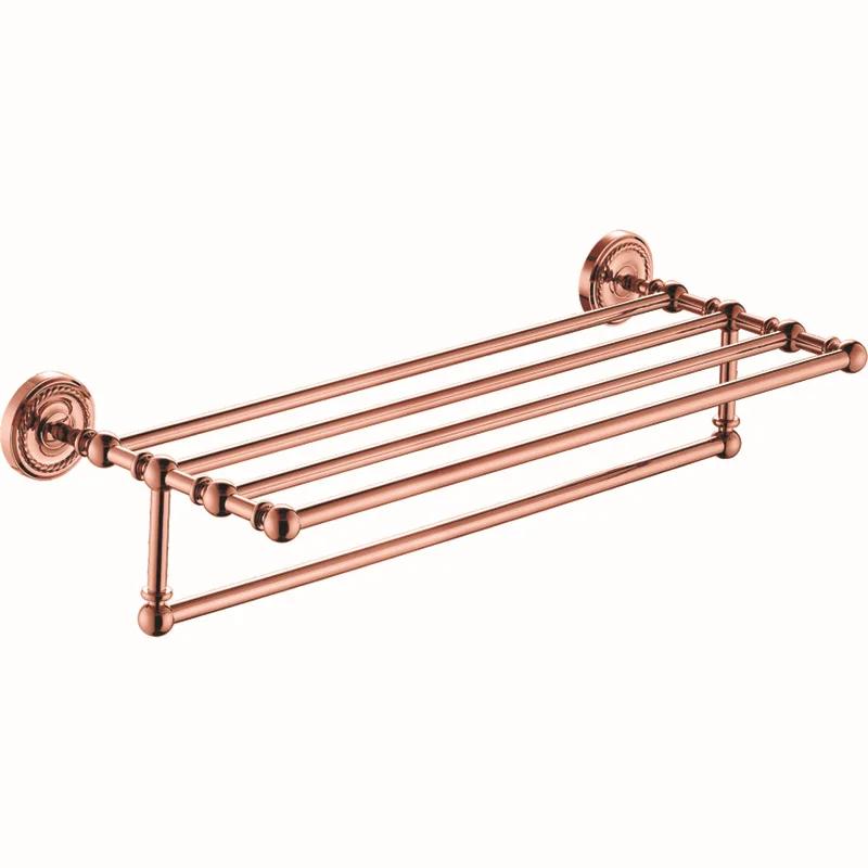 Badezimmerzubehör Roségold Badehandtuch-Set Handtuchring Geschnitzter Toilettenpapierhalter Kreative Handtuchstange Badezimmer-Beschläge-Set