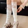 Lolita Spitzenbesatz Kniestrümpfe: Damen Overknee Ballettstil Slouch Socken