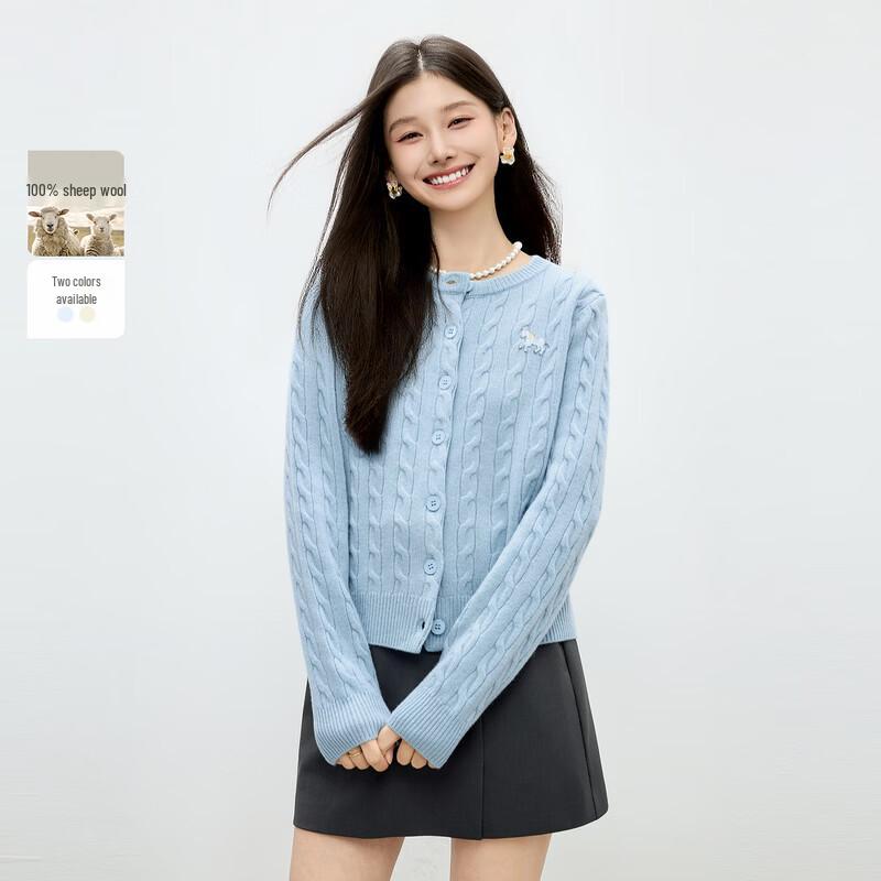 Women s Retro Cable Knit Merino Wool Sweater S