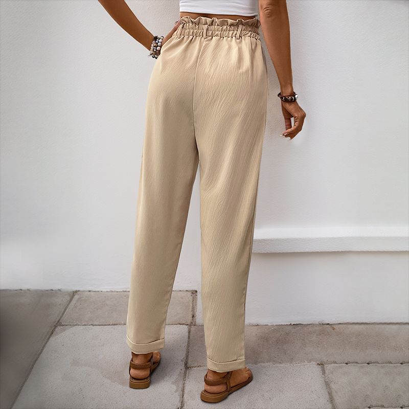 Fashion Women Trousers Casual Ladies Pants Elastic Waist Drape Straight Pants Women