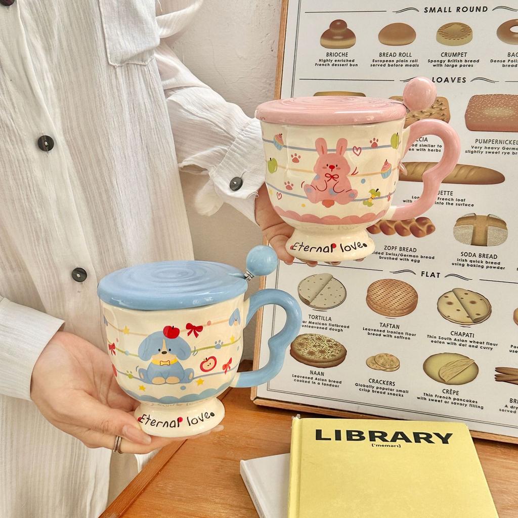 High Value Ceramic Mug Cute Couple Home Cup Breakfast Coffee Milk Water Cup Practical Birthday Gift