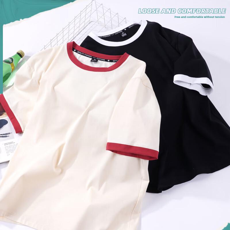 Jeanswest 2025 Spring Women's Colorblock Cotton T-Shirt