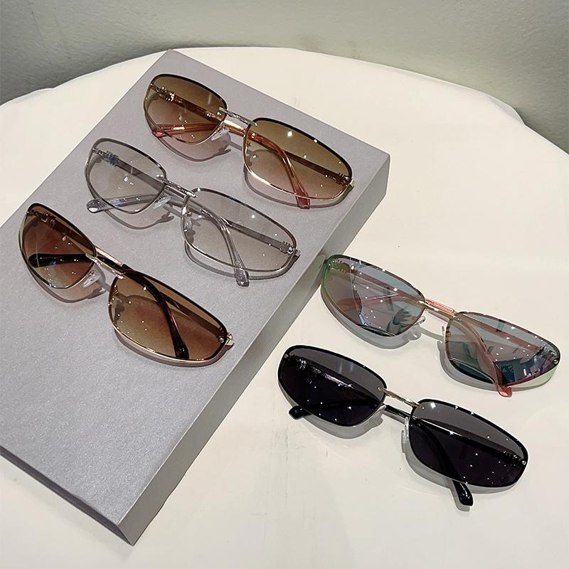 Y2k Rimless Sunglasses Women New Stylish Outdoor Decor Shades Women Trendy Luxury Brand Design Mirror Sun Glasses