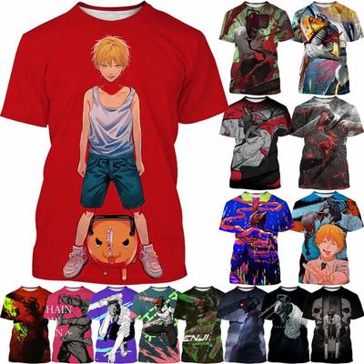 Sommar Anime Mode Cool 3D-tryck Tryckt T-shirt Anime Kreativ Fritid Hip Hop Harajuku Tryckt Bekväm T-shirt