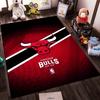 Chicago Bulls Logo Red-black Themed Rug Non-slip Rug Suitable for Living Room and Bedroom Sofas